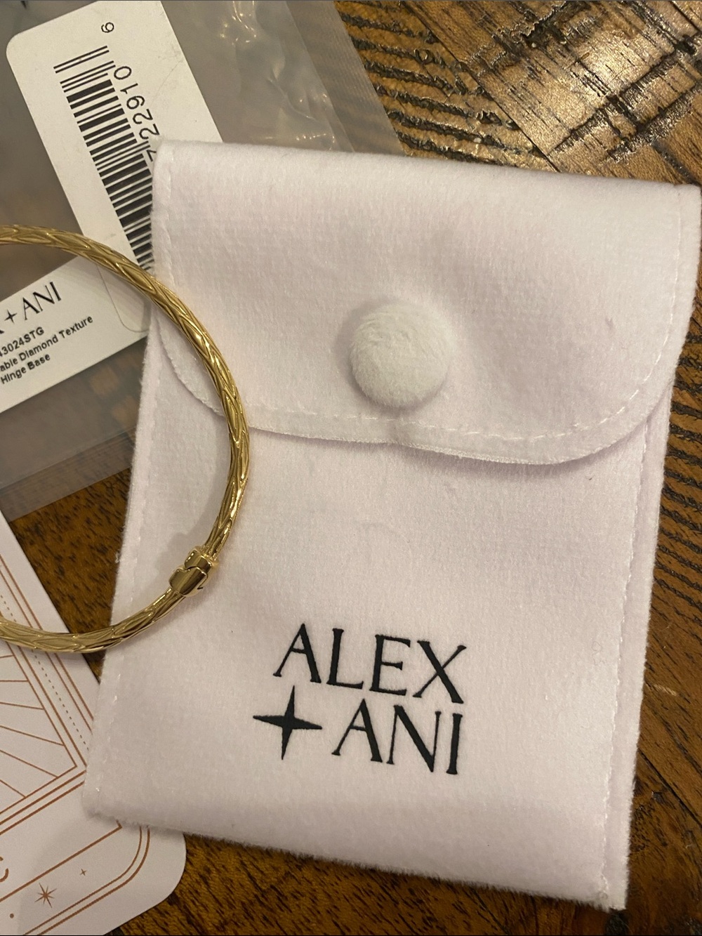 Alex and Ani Gold Interchangeable Diamond Texture Hinge Bracelet-SS - Picture 3 of 8